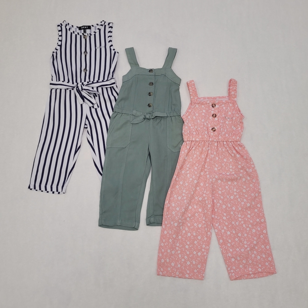 DKNY 3 Infant Sleeveless Jumpsuits Bundle
